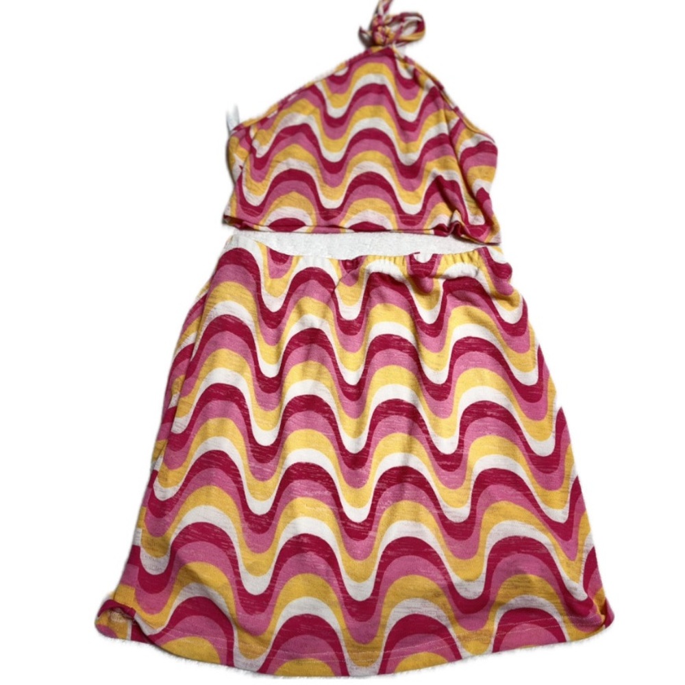 2-pc-set Backless Halter Crop Top Dress